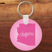 Roze State Arizona Sleutelhanger (Voorkant)
