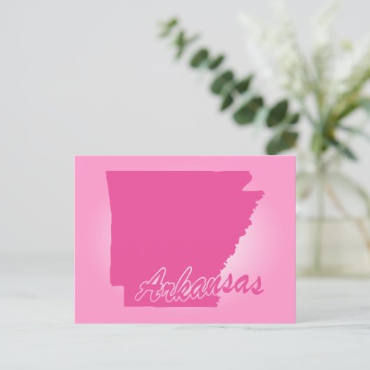 Roze State Arkansas Briefkaart (Staand voorkant)