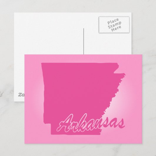 Roze State Arkansas Briefkaart (Voorkant / Achterkant)