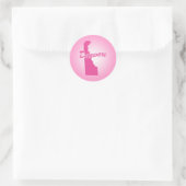 Roze State Delaware Classic Round Sticker (Tas)
