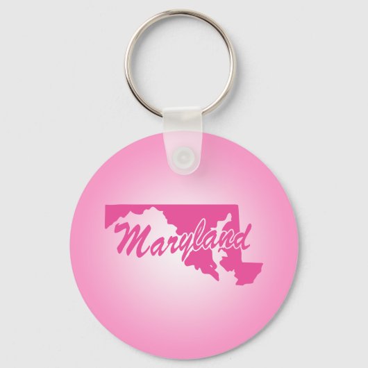 Roze State Maryland Sleutelhanger (Voorkant)