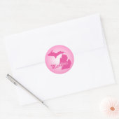 Roze State Michigan Ronde Sticker (Envelop)