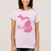 Roze State Michigan T-shirt (Voorkant)