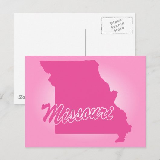 Roze State Missouri Briefkaart (Voorkant / Achterkant)