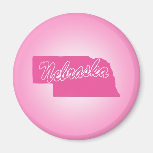 Roze State Nebraska Magnet (Voorkant)