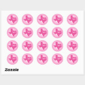Roze State Texas Classic Round Sticker (Vel)