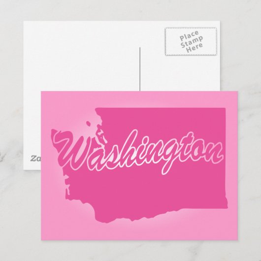 Roze State Washington Briefkaart (Voorkant / Achterkant)