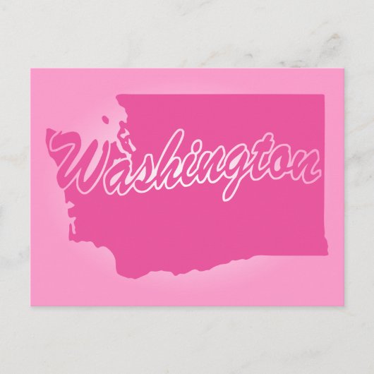 Roze State Washington Briefkaart (Voorkant)