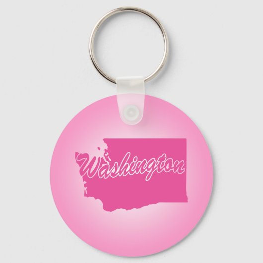 Roze State Washington Sleutelhanger (Voorkant)