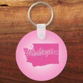 Roze State Washington Sleutelhanger (Voorkant)