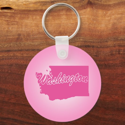 Roze State Washington Sleutelhanger (Voorkant)