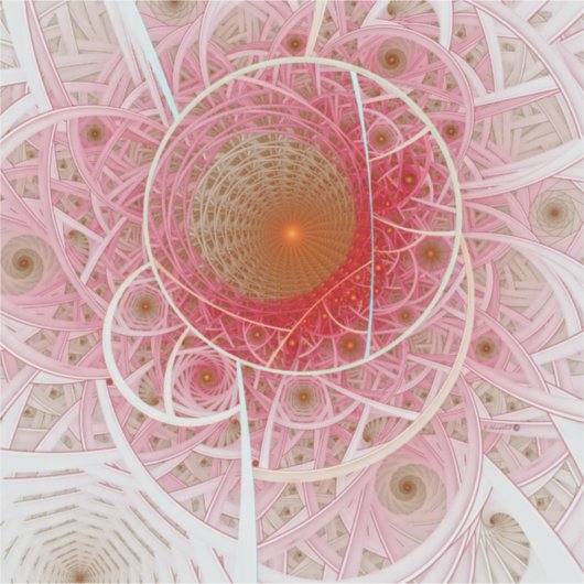 Roze Steampunk Abstract Sticker (Voorkant)
