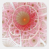 Roze Steampunk Abstract Vierkante Sticker (Voorkant)