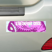 roze steampunk bumpersticker (Op auto)