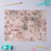 Roze steampunk-klokken en horloges ontkoppelen tissuepapier (Craft)