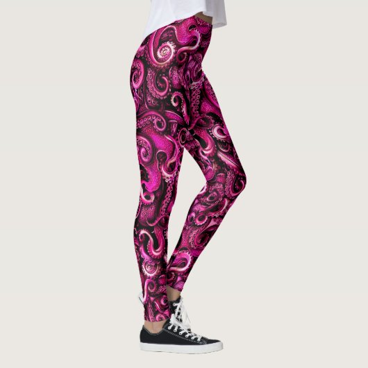 Roze Steampunk Octopus Tentacles Leggings (Rechts)