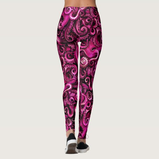 Roze Steampunk Octopus Tentacles Leggings (Achterkant)
