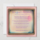 Roze Steampunk Party Kaart (Achterkant)