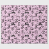 Roze Steampunk Patroonverlooppapier Cadeaupapier (Vlak)