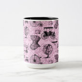 Roze Steampunk Pattern Coffee Mok (Center)