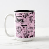 Roze Steampunk Pattern Coffee Mok (Links)