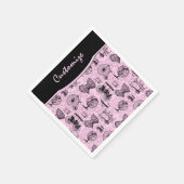 Roze Steampunk Pattern Napkins Servet (Hoek)