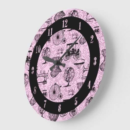 Roze Steampunk Pattern Wall klok (Hoek)