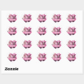 Roze Steampunk trouwskeletten Hart Sticker (Vel)