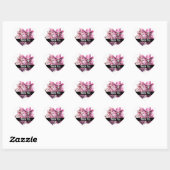 Roze Steampunk trouwskeletten Hart Sticker (Vel)