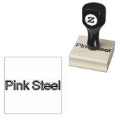 Roze Steele grote rubberen stempel met handvat (Gestempeld)
