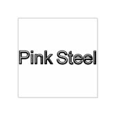 Roze Steele grote rubberen stempel met handvat (Afrduk)