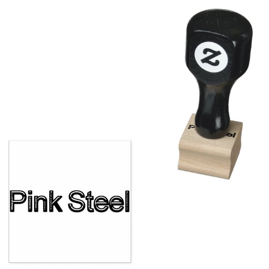 Roze Steele kleine rubberen stempel met handvat (Gestempeld)