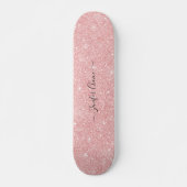 Roze steen Glitter Custom Name Skateboard (Voorkant)