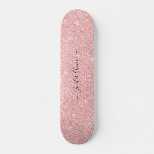 Roze steen Glitter Custom Name Skateboard (Voorkant)