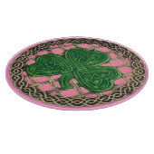 Roze steen op Keltische knokstrips Snijplank (Hoek)