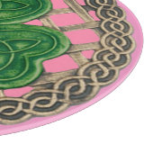 Roze steen op Keltische knokstrips Snijplank (Hoek)