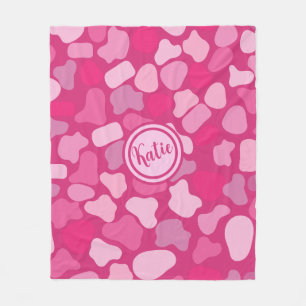 Roze Steen Patroon- Fleece Deken