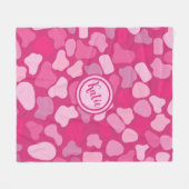 Roze Steen Patroon- Fleece Deken (Voorkant (Horizontaal))
