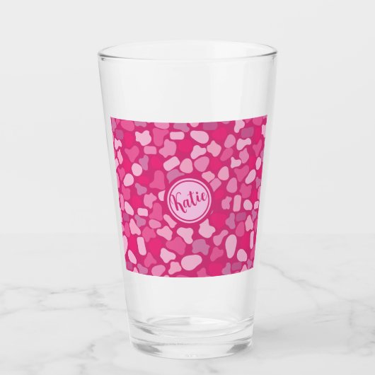 Roze Steen Patroon- Glas (Voorkant)