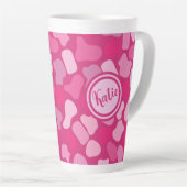 Roze Steen Patroon- Latte Mok (Rechterhoek)