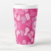 Roze Steen Patroon- Latte Mok (Voorkant)