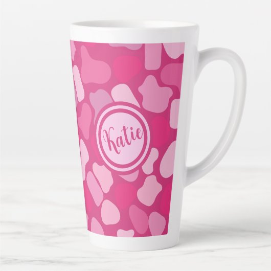 Roze Steen Patroon- Latte Mok (Rechts)