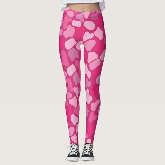 Roze Steen Patroon- Leggings (Voorkant)