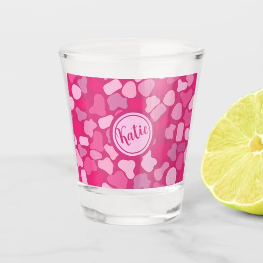 Roze Steen Patroon- Shot Glas (Voorkant)