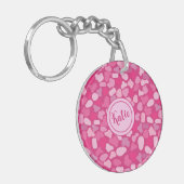 Roze Steen Patroon- Sleutelhanger (Voorkant Links)
