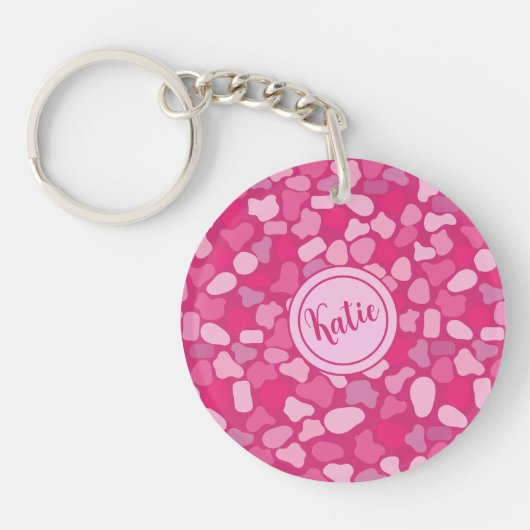 Roze Steen Patroon- Sleutelhanger (Voorkant)