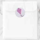 Roze steen ronde sticker (Tas)