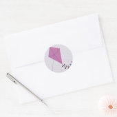 Roze steen ronde sticker (Envelop)