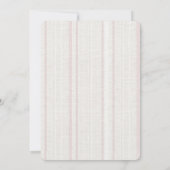 Roze Steen Witte Strepen Bruidsdouche Kaart (Achterkant)