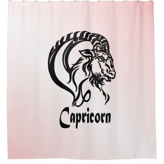 Roze Steenbok de Zee Geit Zodiac Douchegordijn (Voorkant)